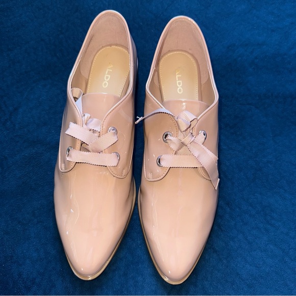 Aldo Women's dusty pink flat Patent Leather Loafers - Picture 2 of 11